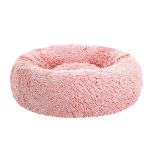 Pet Bed Dog Cat Calming Bed Small 60cm Pink Sleeping Comfy Cave Washable - Pet And Farm