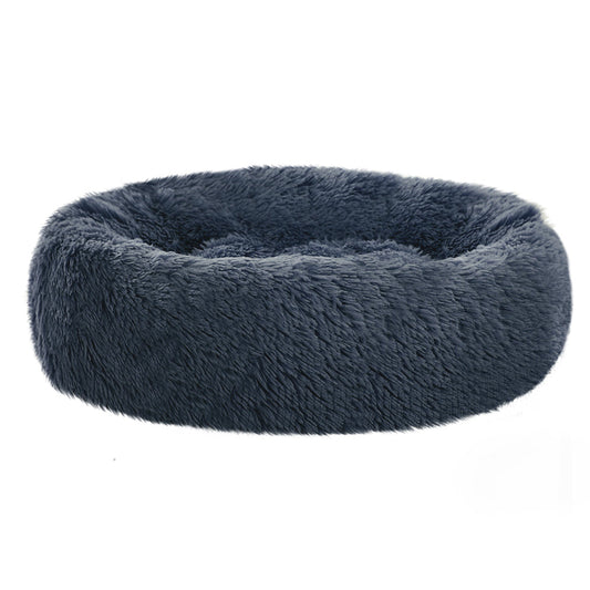 Pet Bed Dog Cat Calming Bed Medium 75cm Dark Grey Sleeping Comfy Cave Washable - Pet And Farm