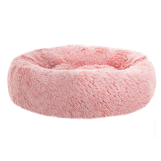 Pet Bed Dog Cat Calming Bed Medium 75cm Pink Sleeping Comfy Cave Washable - Pet And Farm