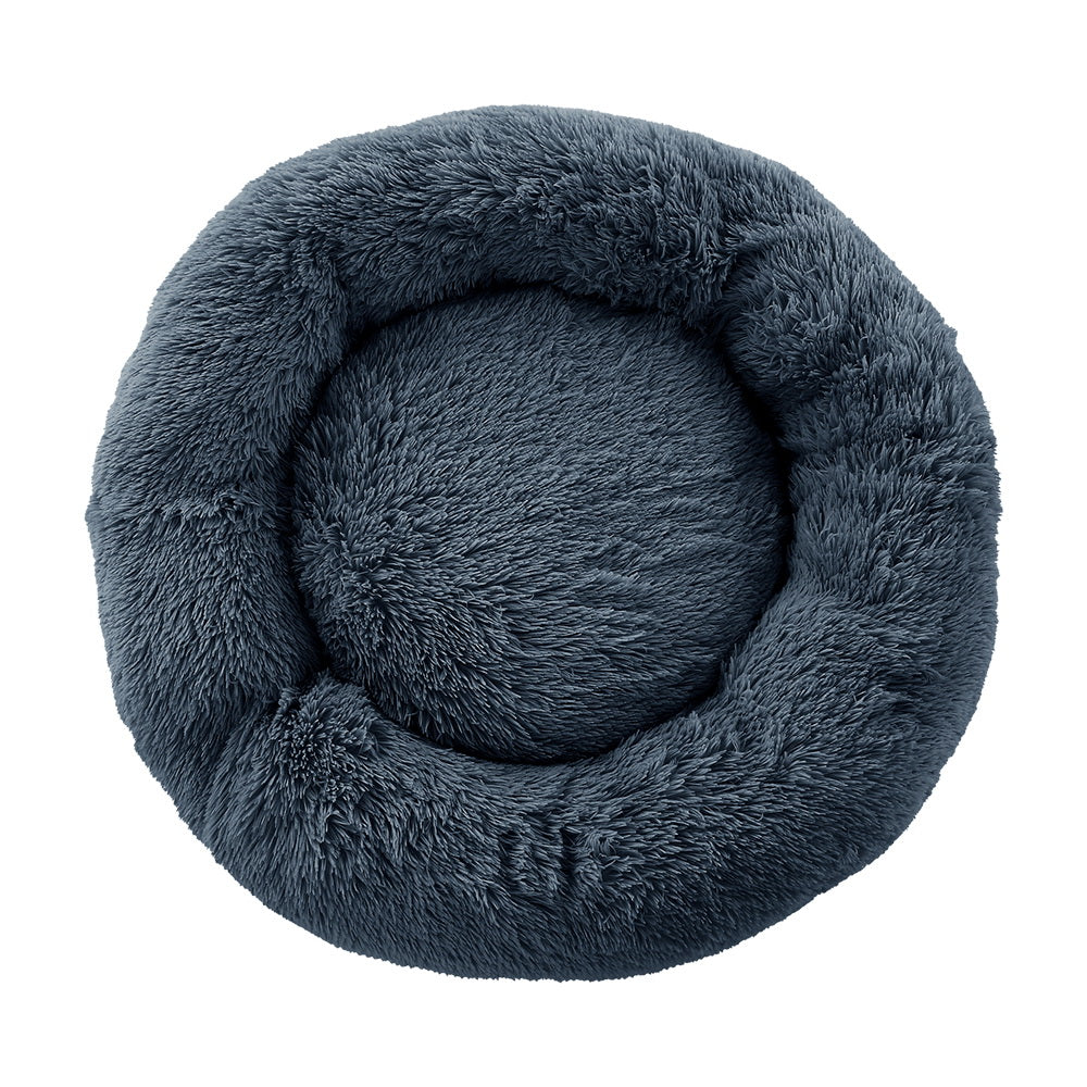 i.Pet Pet Bed Dog Cat 90cm Large Calming Soft Plush Bed Dark Grey - Pet And Farm