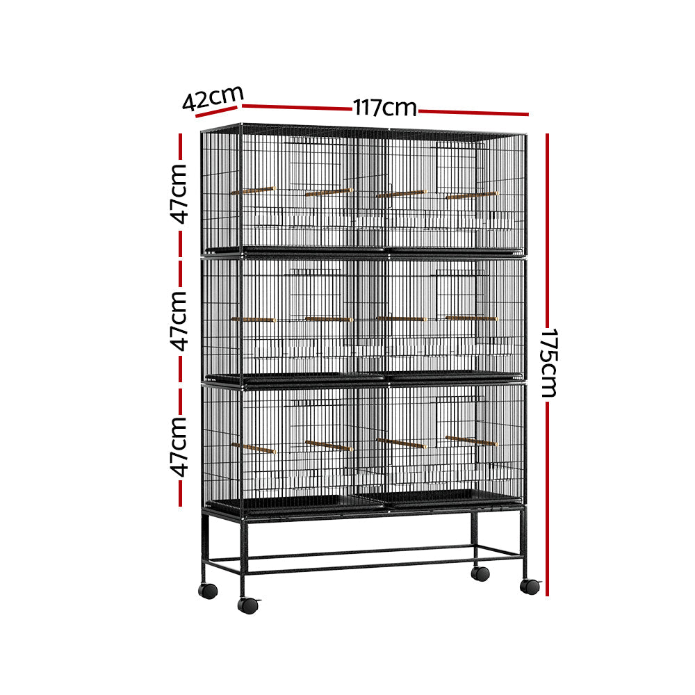 i.Pet Bird Cage Large Aviary Cages Galvanised Parrot Stand Alone Wheels 175cm - Pet And Farm