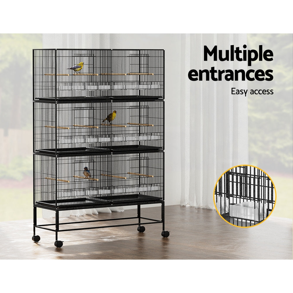 i.Pet Bird Cage Large Aviary Cages Galvanised Parrot Stand Alone Wheels 175cm - Pet And Farm
