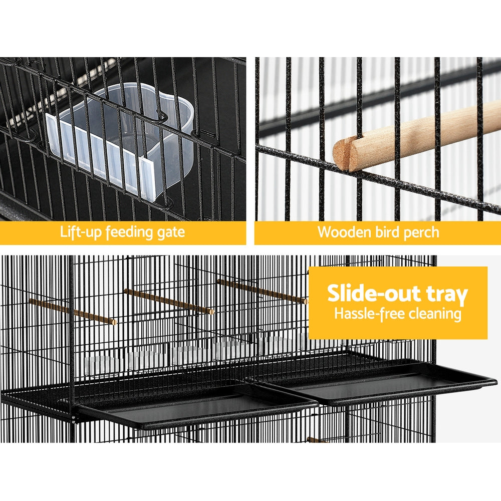i.Pet Bird Cage Large Aviary Cages Galvanised Parrot Stand Alone Wheels 175cm - Pet And Farm