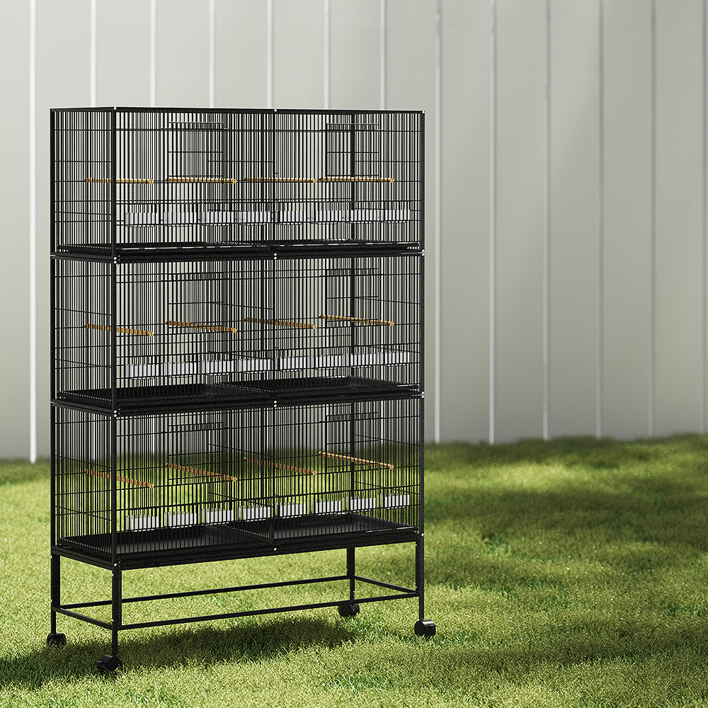 i.Pet Bird Cage Large Aviary Cages Galvanised Parrot Stand Alone Wheels 175cm - Pet And Farm