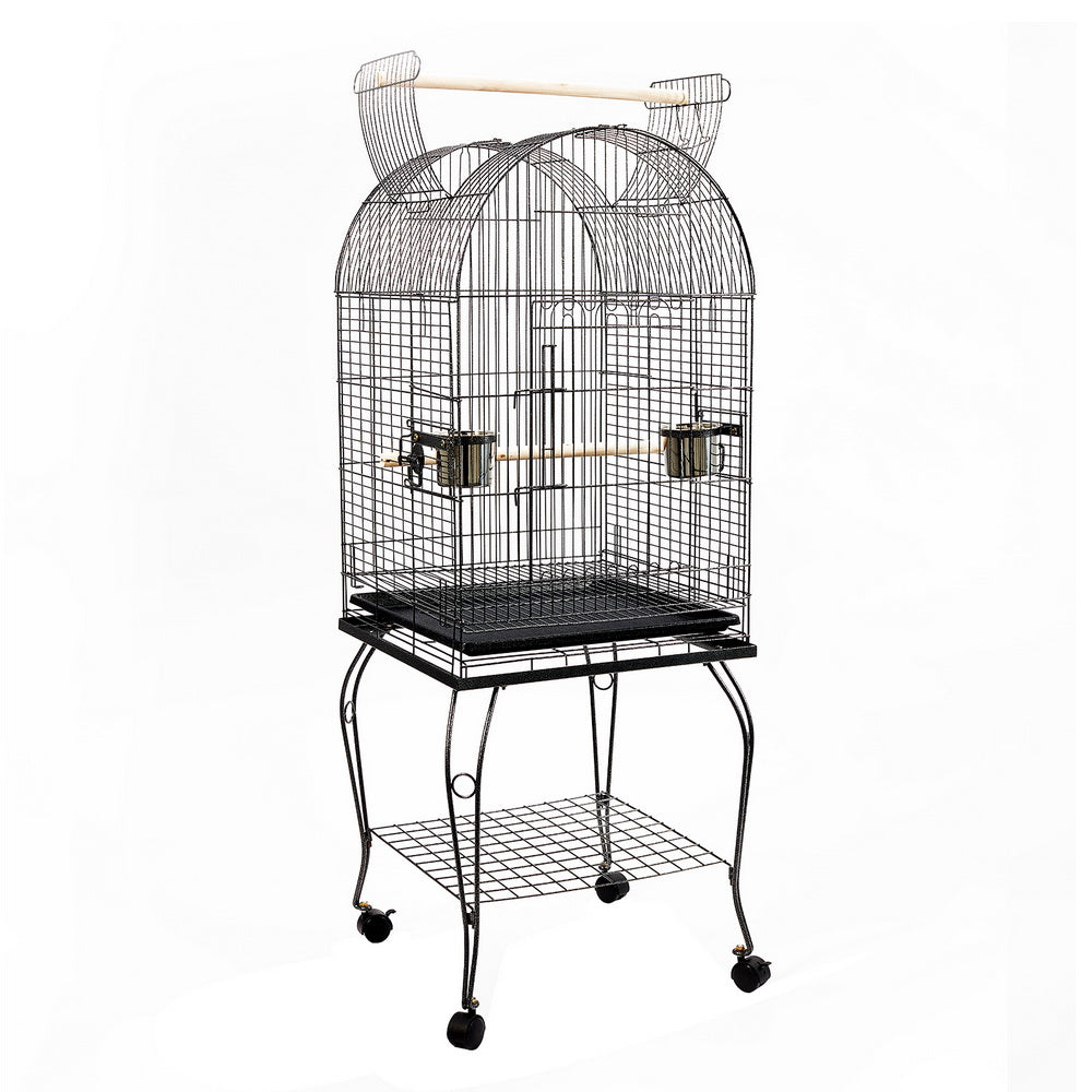i.Pet Large Bird Cage with Perch - Black - Pet And Farm