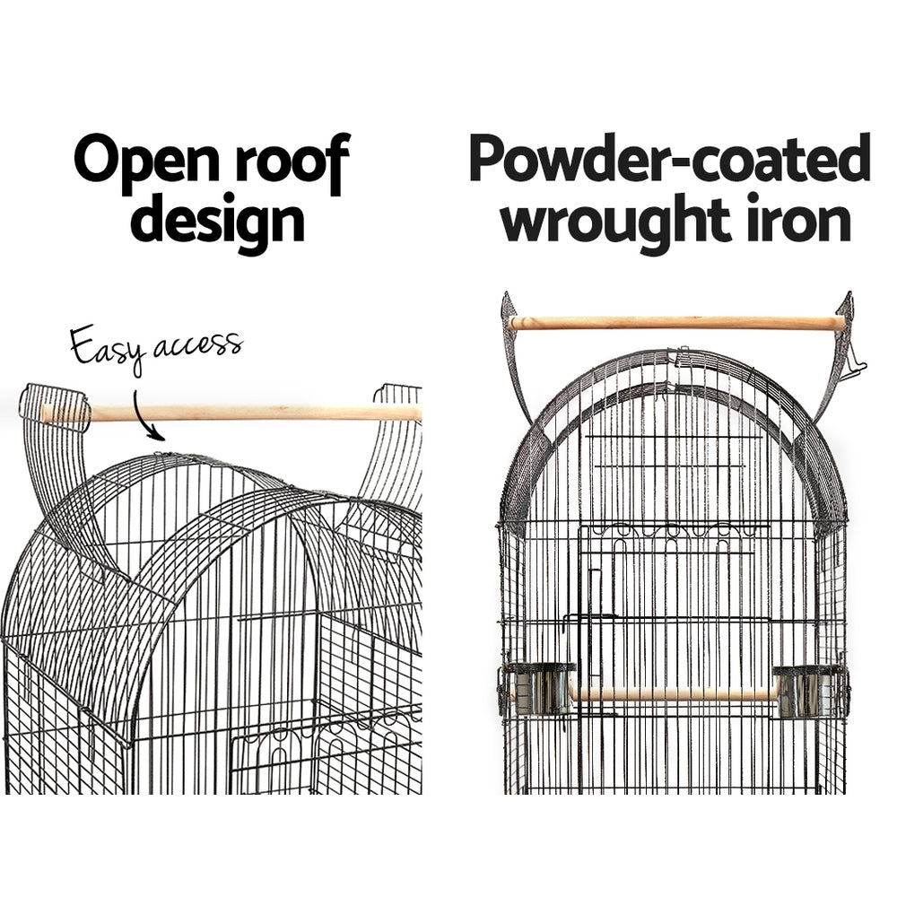i.Pet Large Bird Cage with Perch - Black - Pet And Farm