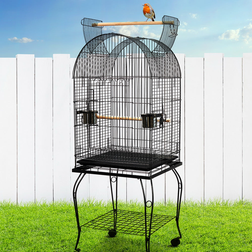 i.Pet Large Bird Cage with Perch - Black - Pet And Farm