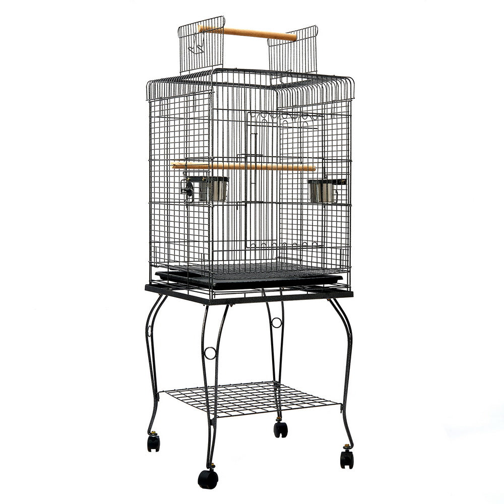 i.Pet Large Bird Cage with Perch - Black - Pet And Farm