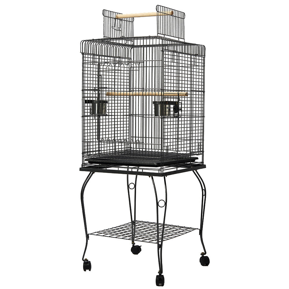 i.Pet Large Bird Cage with Perch - Black - Pet And Farm