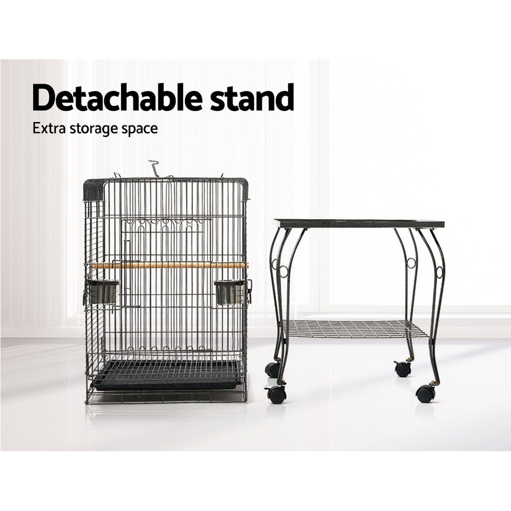 i.Pet Large Bird Cage with Perch - Black - Pet And Farm