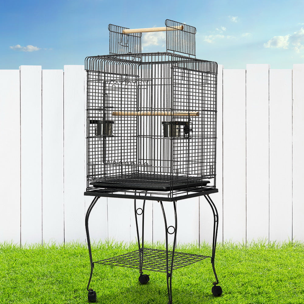 i.Pet Large Bird Cage with Perch - Black - Pet And Farm