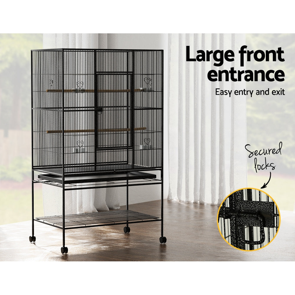 i.Pet Bird Cage Pet Cages Aviary 137CM Large Travel Stand Budgie Parrot Toys - Pet And Farm