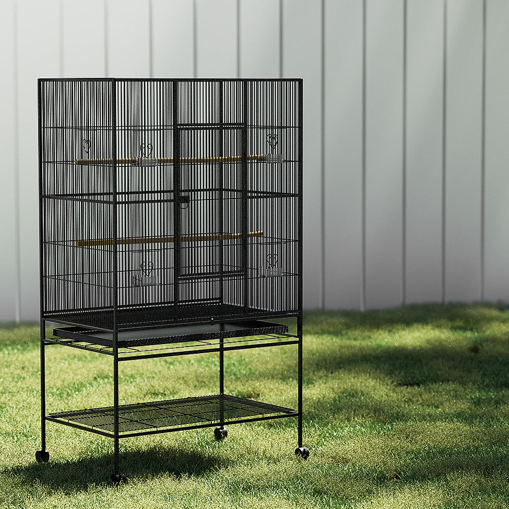 i.Pet Bird Cage Pet Cages Aviary 137CM Large Travel Stand Budgie Parrot Toys - Pet And Farm