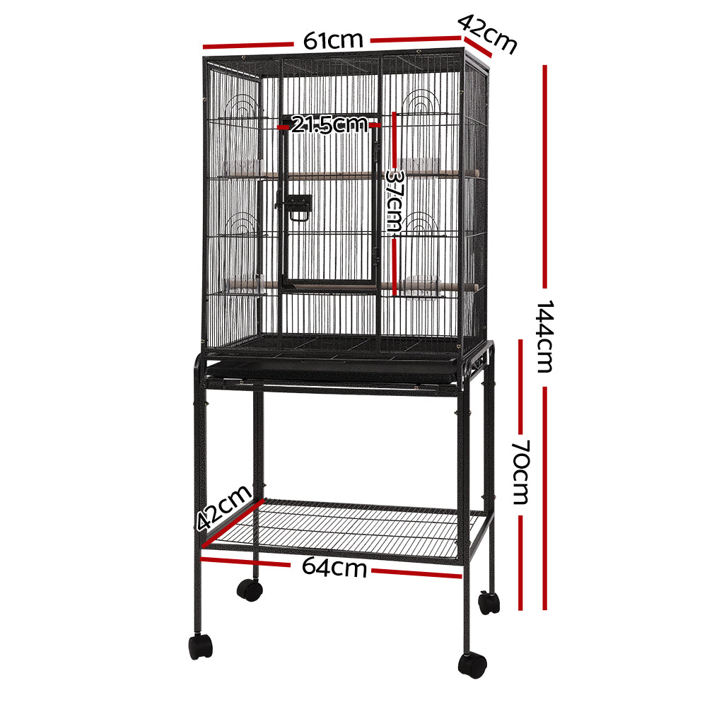 i.Pet Bird Cage Pet Cages Aviary 144CM Large Travel Stand Budgie Parrot Toys - Pet And Farm