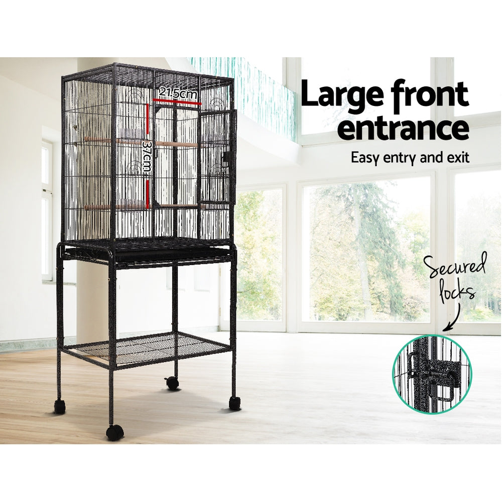 i.Pet Bird Cage Pet Cages Aviary 144CM Large Travel Stand Budgie Parrot Toys - Pet And Farm