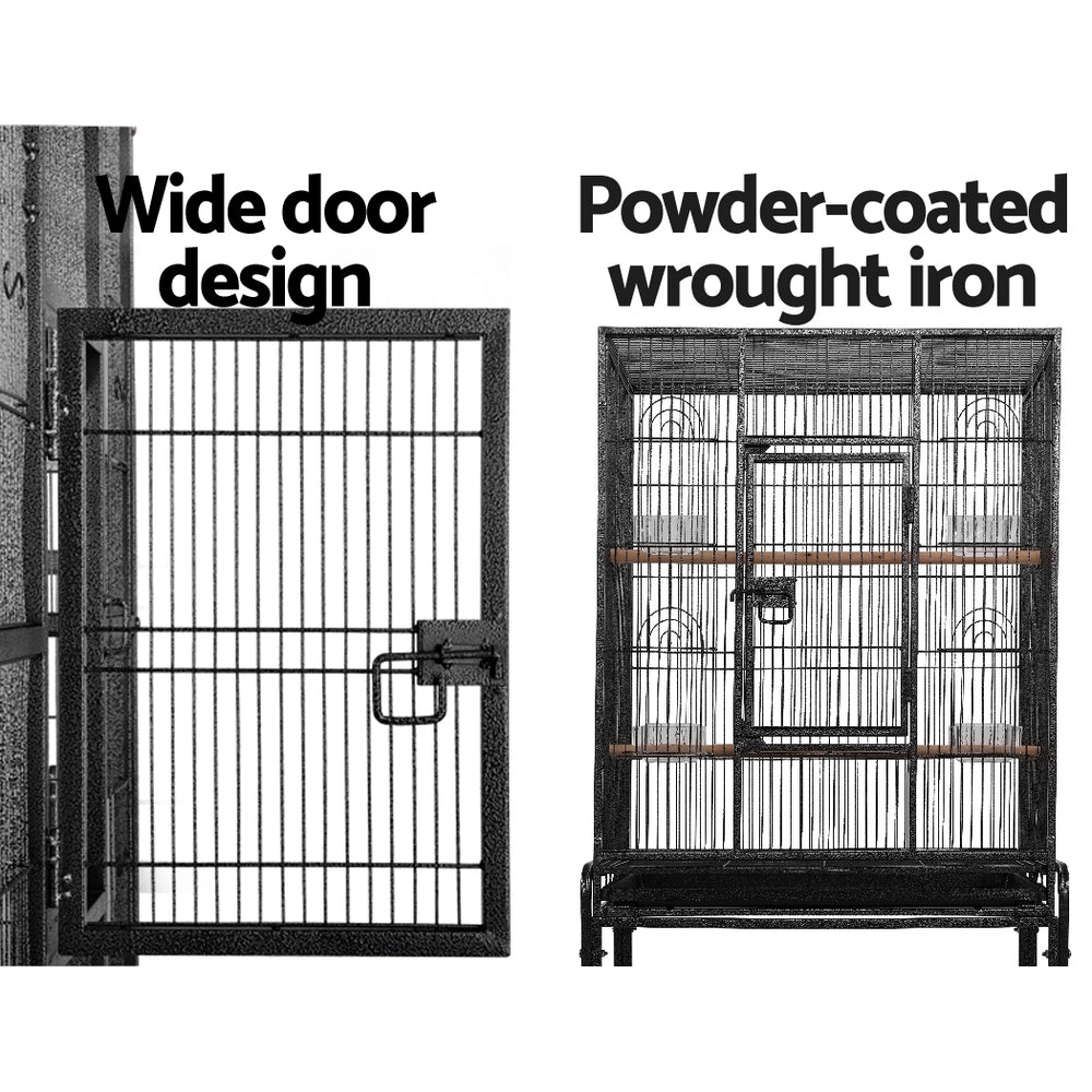 i.Pet Bird Cage Pet Cages Aviary 144CM Large Travel Stand Budgie Parrot Toys - Pet And Farm