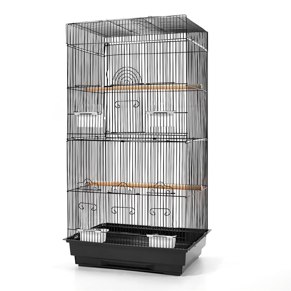 i.Pet Medium Bird Cage with Perch - Black - Pet And Farm