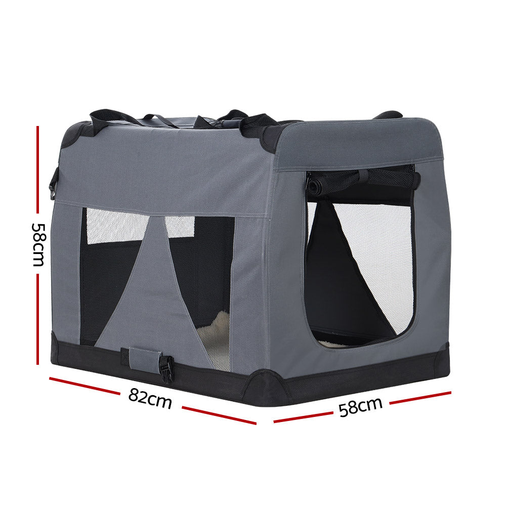 i.Pet Pet Carrier Soft Crate Dog Cat Travel Portable Cage Kennel Foldable Car XL - Pet And Farm