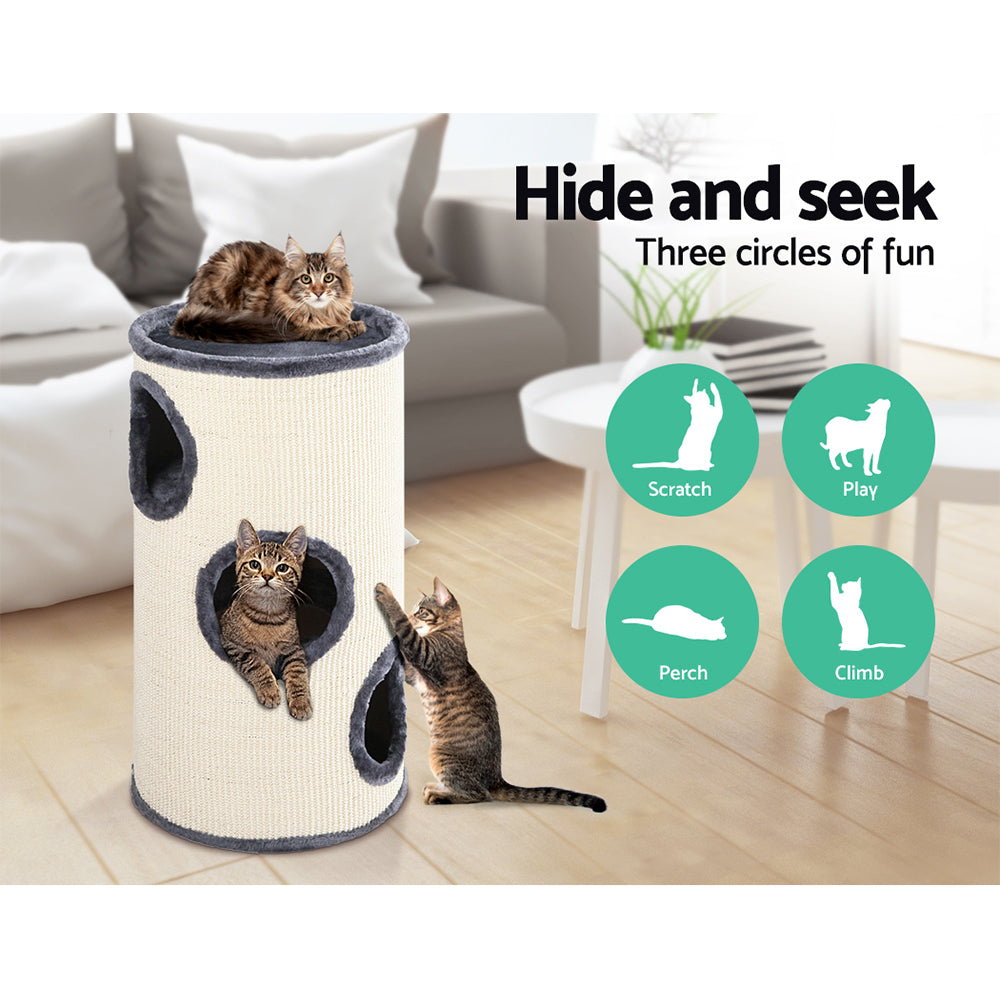 i.Pet Cat Tree 70cm Trees Scratching Post Scratcher Tower Condo House Furniture Wood - Pet And Farm