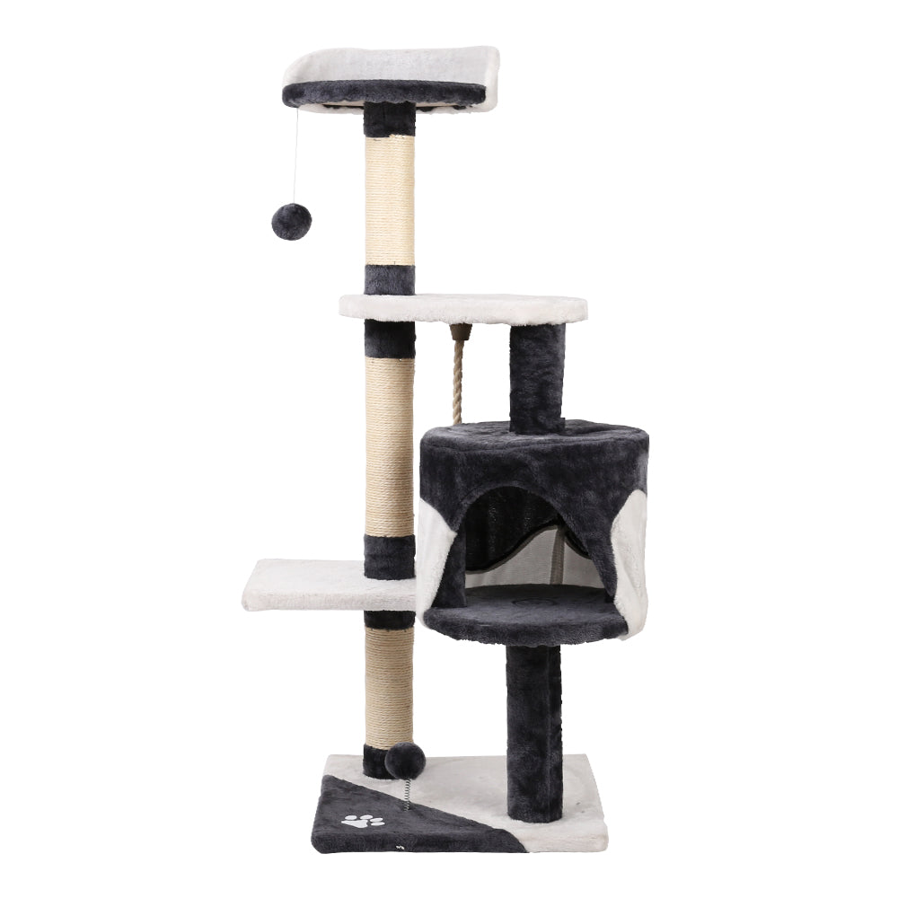 i.Pet Cat Tree 112cm Trees Scratching Post Scratcher Tower Condo House Furniture Wood - Pet And Farm