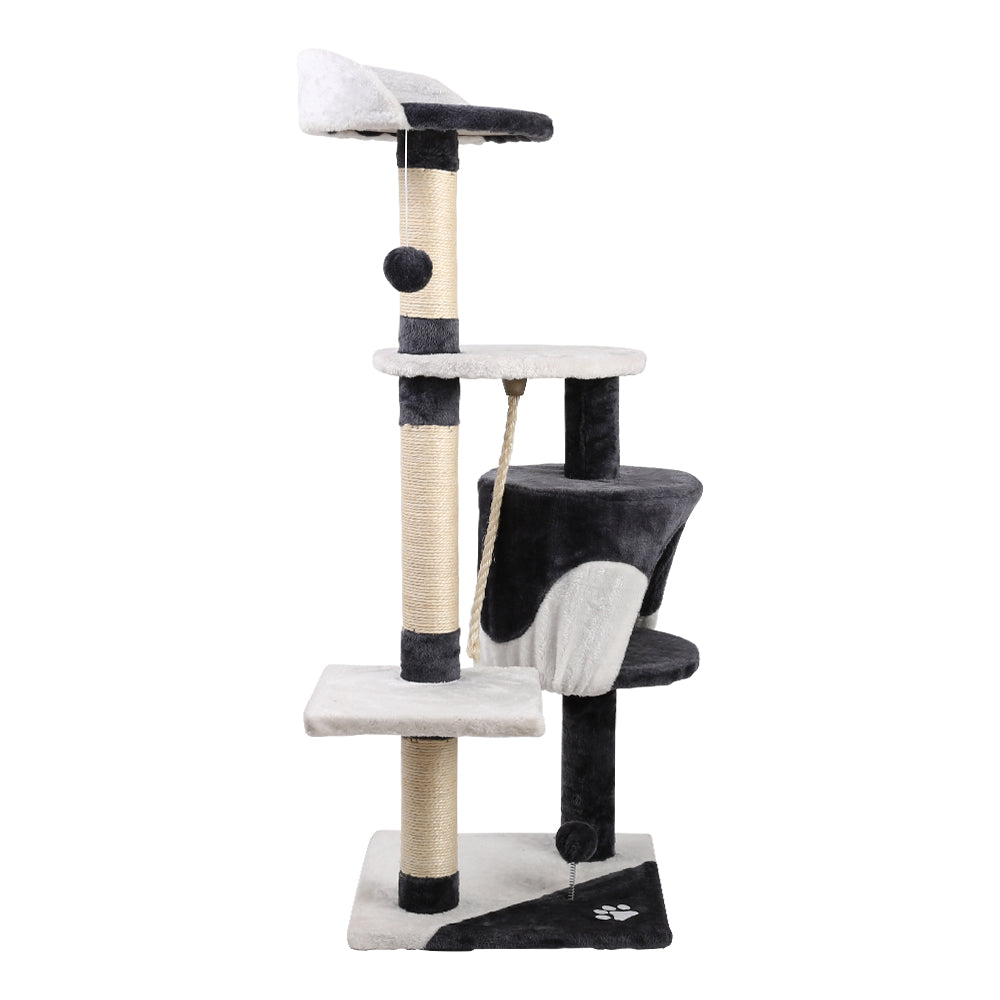 i.Pet Cat Tree 112cm Trees Scratching Post Scratcher Tower Condo House Furniture Wood - Pet And Farm