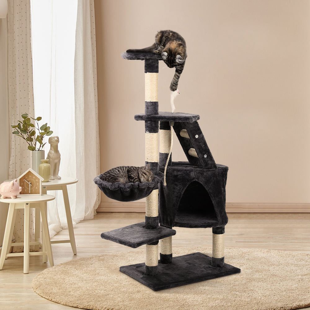 i.Pet Cat Tree 120cm Trees Scratching Post Scratcher Tower Condo House Furniture Wood Multi Level - Pet And Farm