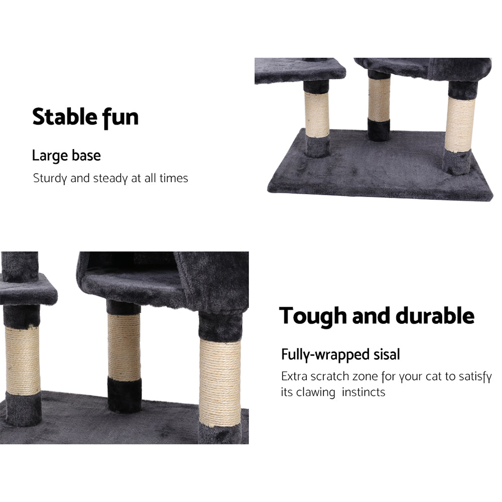 i.Pet Cat Tree 120cm Trees Scratching Post Scratcher Tower Condo House Furniture Wood Multi Level - Pet And Farm