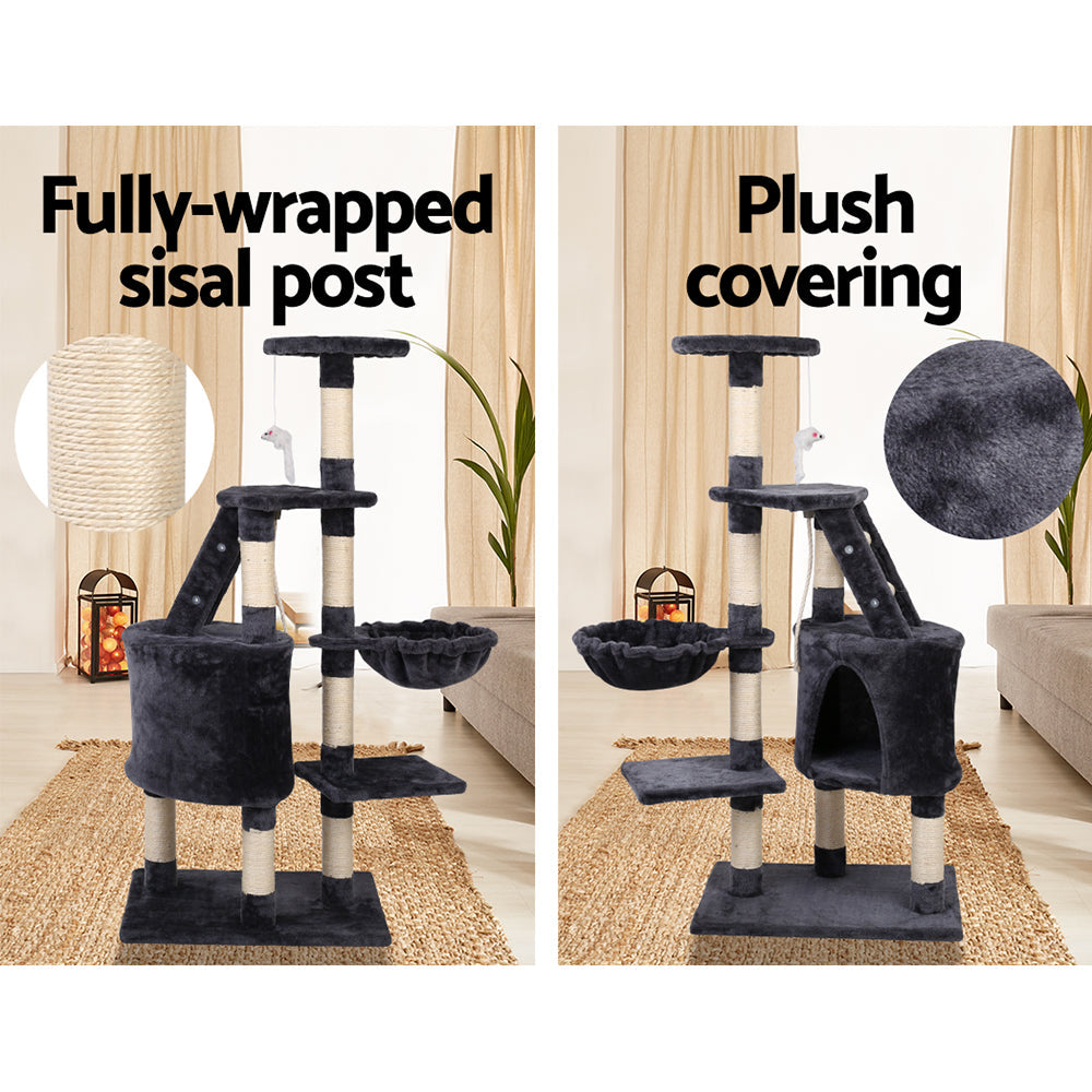 i.Pet Cat Tree 120cm Trees Scratching Post Scratcher Tower Condo House Furniture Wood Multi Level - Pet And Farm