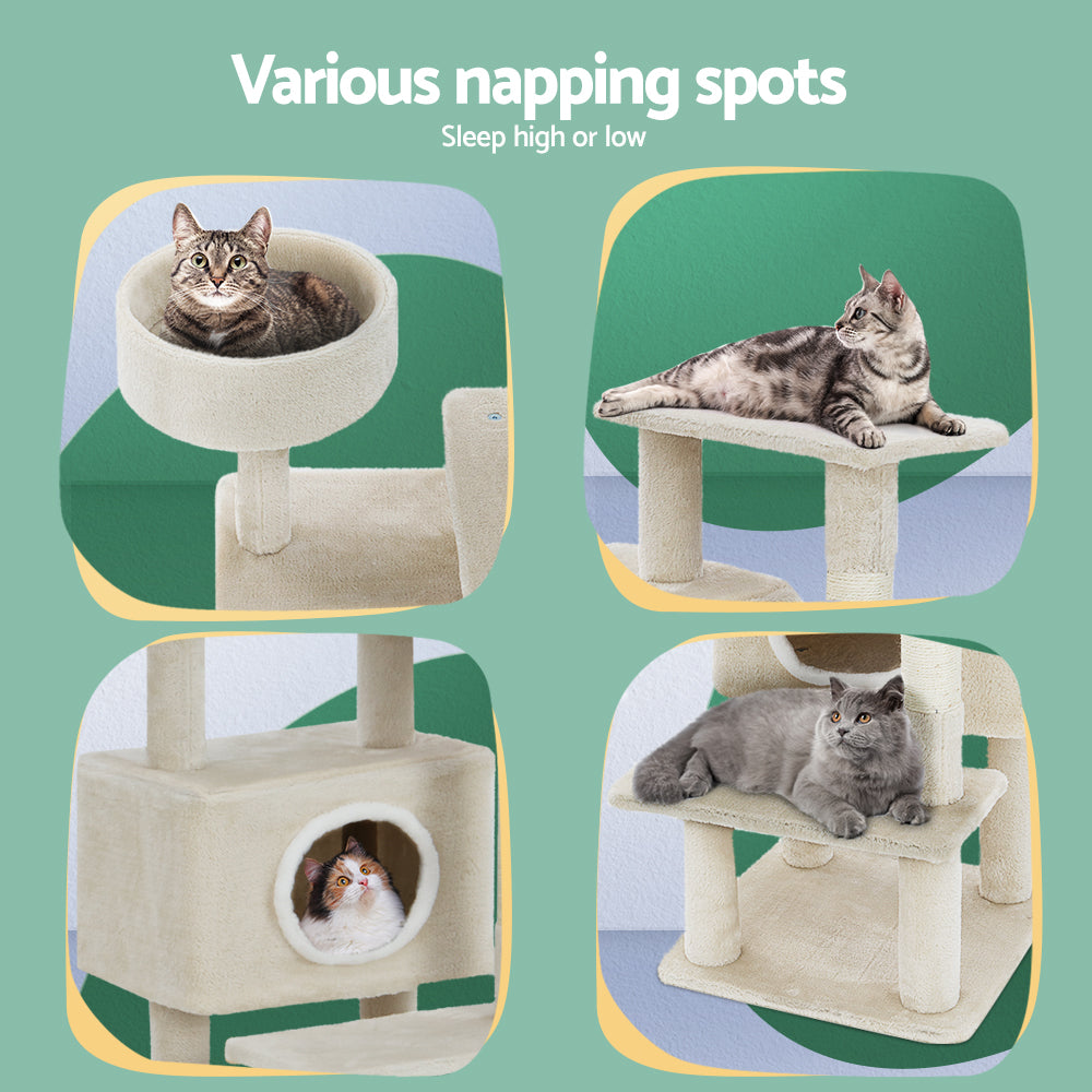 i.Pet Cat Tree Tower Scratching Post Scratcher Wood Condo House Bed Trees 90cm - Pet And Farm