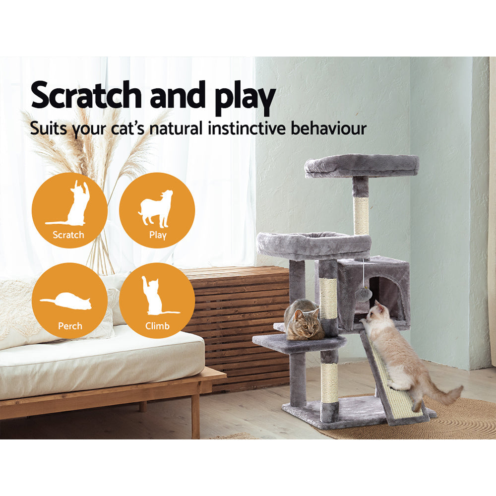 i.Pet Cat Tree Tower Scratching Post Scratcher Wood Condo House Bed Trees 103cm - Pet And Farm