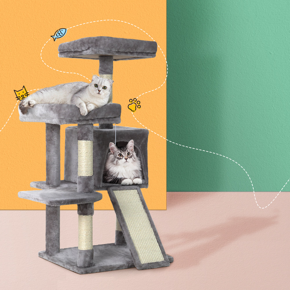 i.Pet Cat Tree Tower Scratching Post Scratcher Wood Condo House Bed Trees 103cm - Pet And Farm