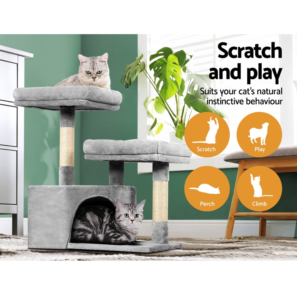 i.Pet Cat Tree Tower Scratching Post Scratcher Wood Condo House Bed Trees 69cm - Pet And Farm