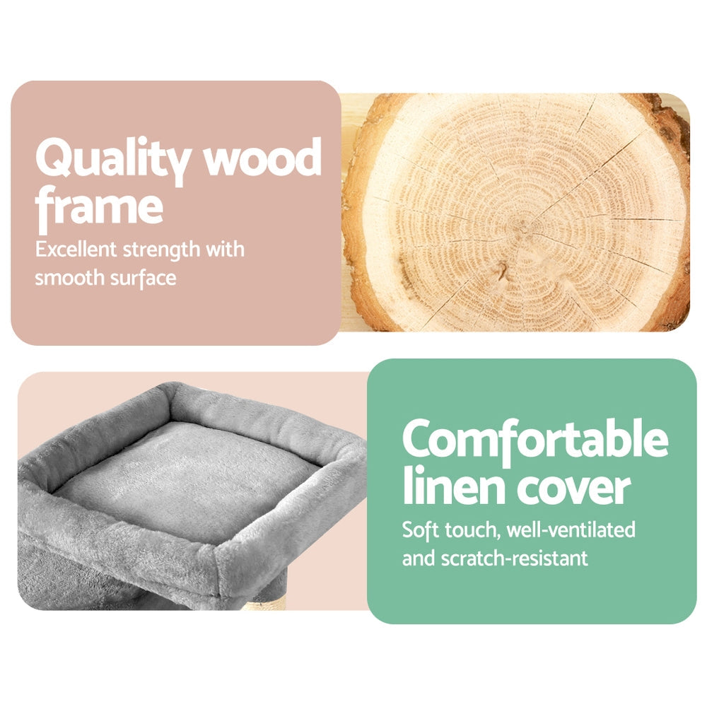 i.Pet Cat Tree Tower Scratching Post Scratcher Wood Condo House Bed Trees 69cm - Pet And Farm