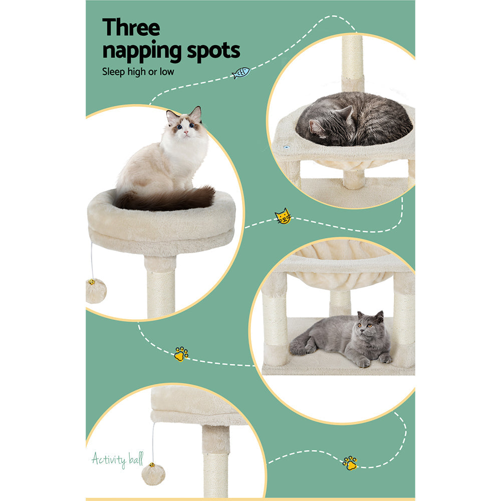 i.Pet Cat Tree Tower Scratching Post Scratcher Wood Condo Toys House Bed 69cm - Pet And Farm