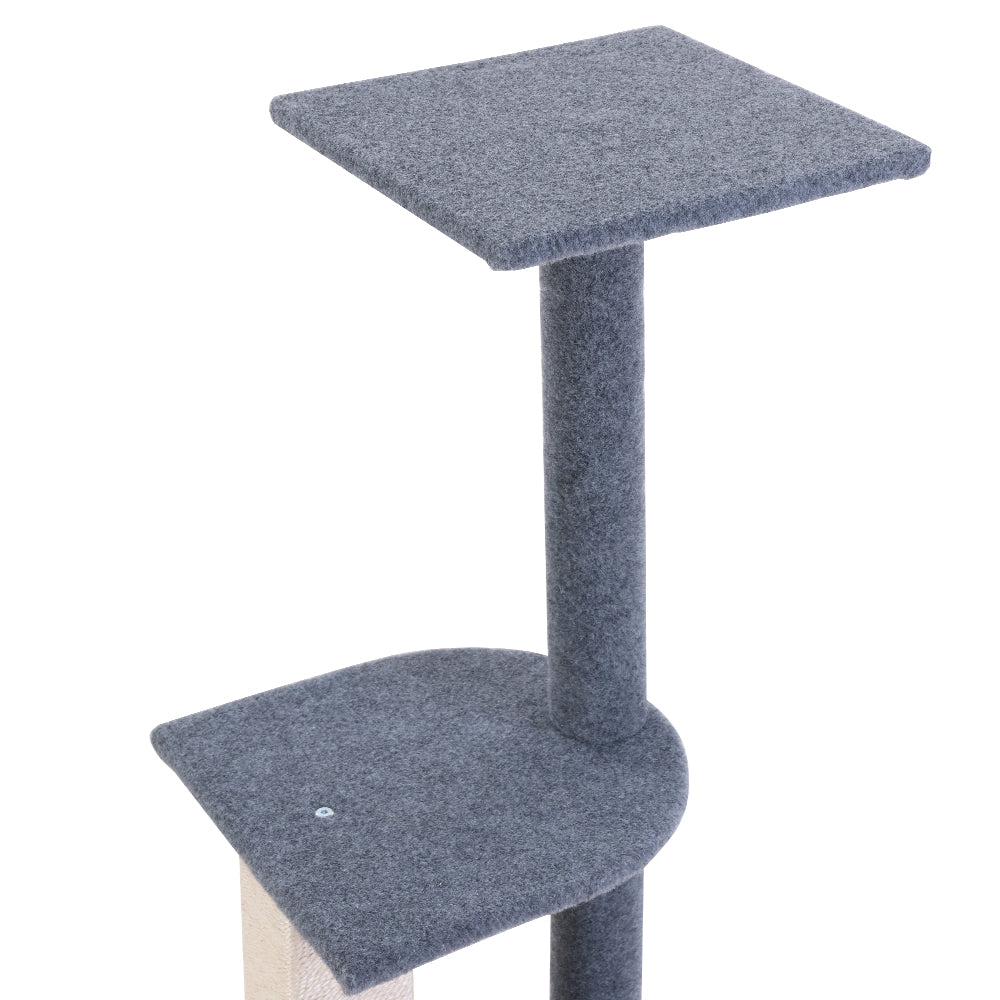 i.Pet Cat Tree 124cm Trees Scratching Post Scratcher Tower Condo House Furniture Wood Steps - Pet And Farm