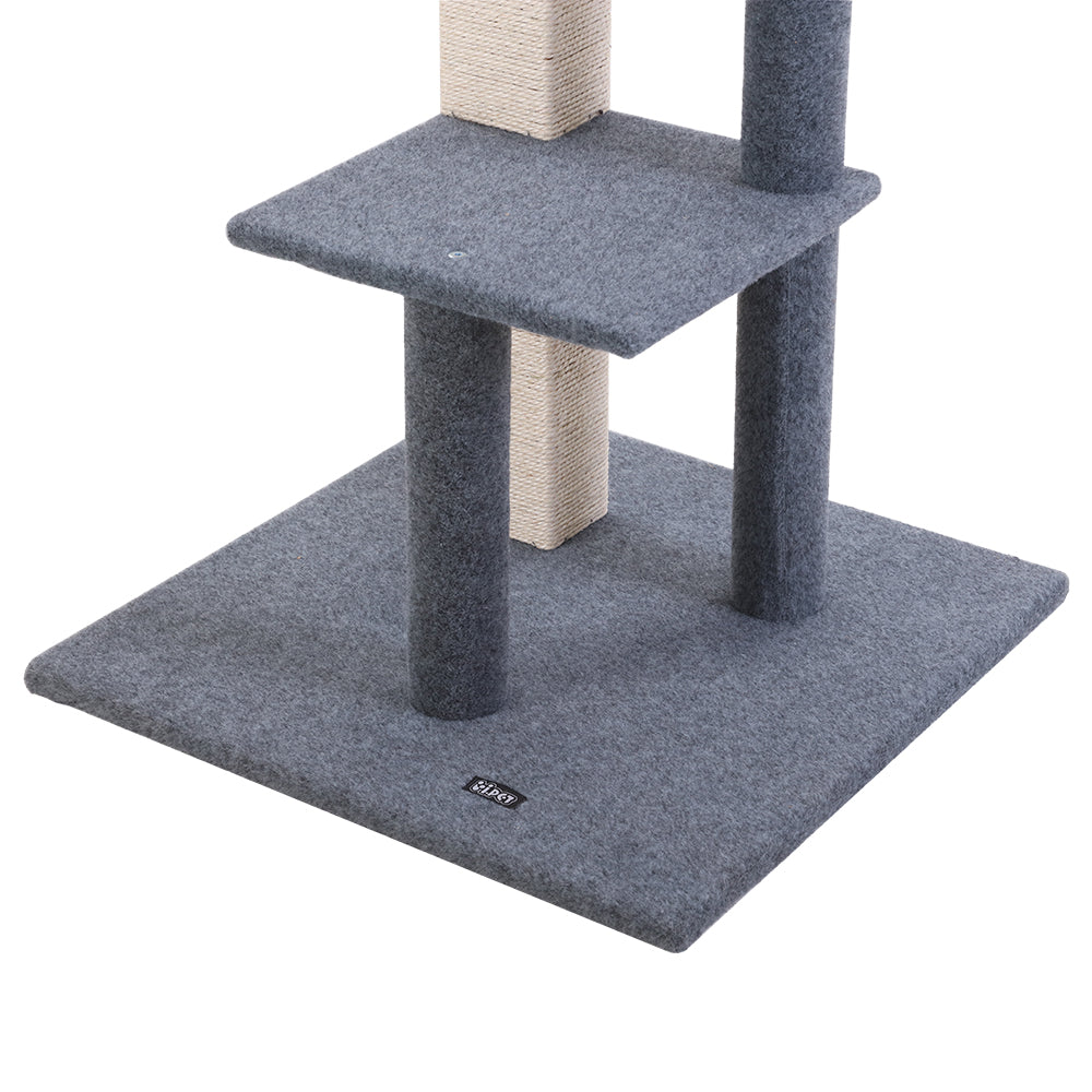 i.Pet Cat Tree 124cm Trees Scratching Post Scratcher Tower Condo House Furniture Wood Steps - Pet And Farm