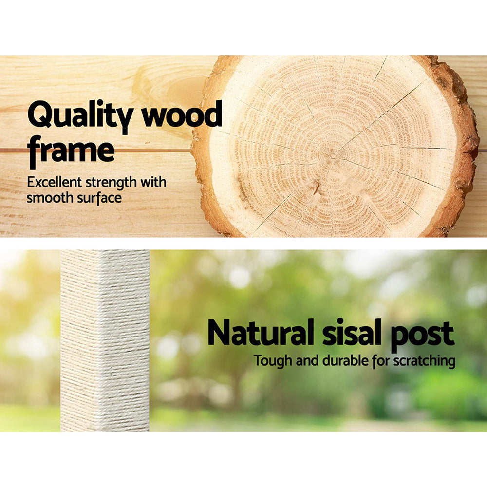 i.Pet Cat Tree 124cm Trees Scratching Post Scratcher Tower Condo House Furniture Wood Steps - Pet And Farm