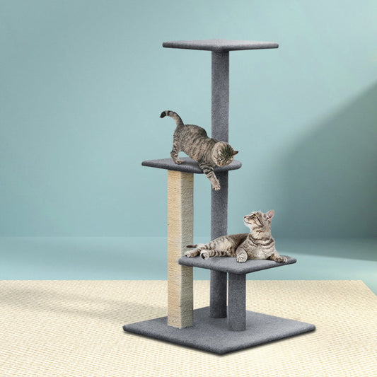 i.Pet Cat Tree 124cm Scratching Post Tower Scratcher Trees Wood Condo Board - Pet And Farm