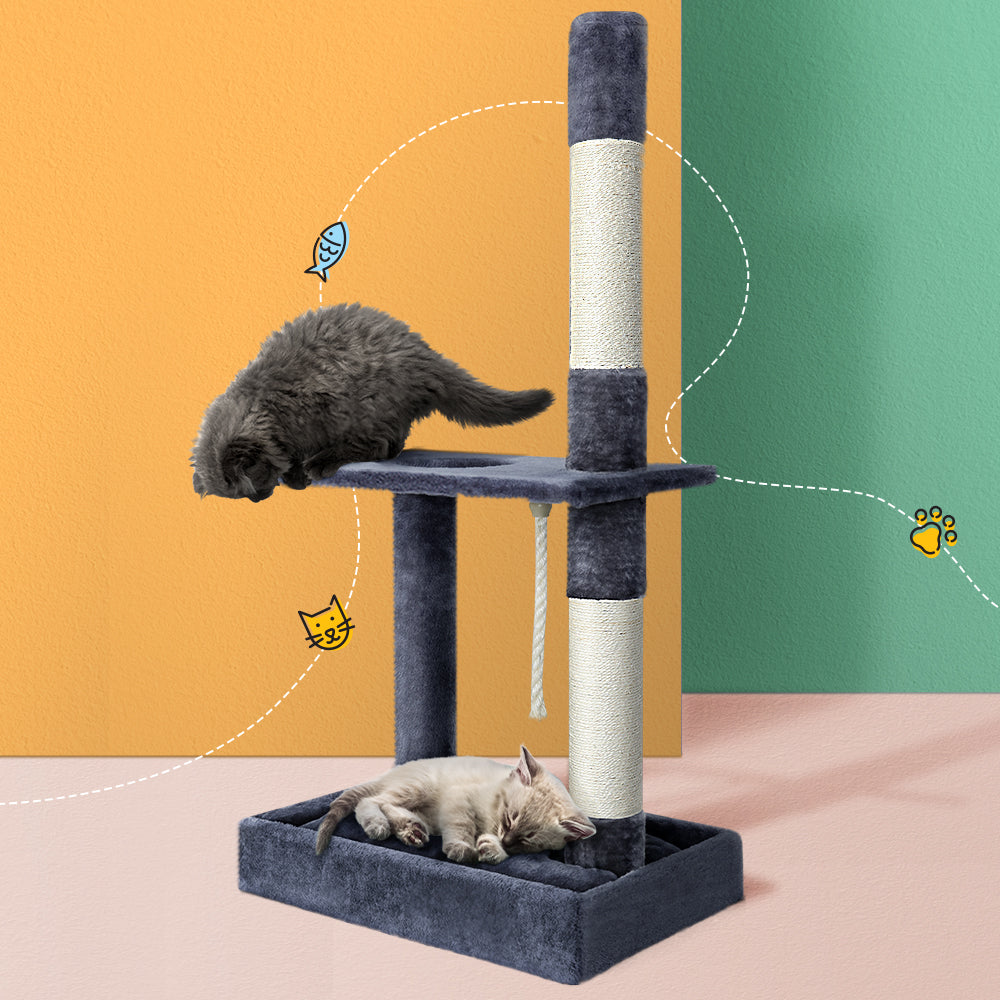 i.Pet Cat Tree Scratching Post Scratcher Tower Condo House Grey 102cm - Pet And Farm