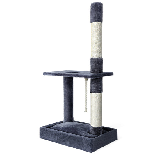 i.Pet Cat Tree 102cm Scratching Post Tower Scratcher Condo House Board Grey - Pet And Farm