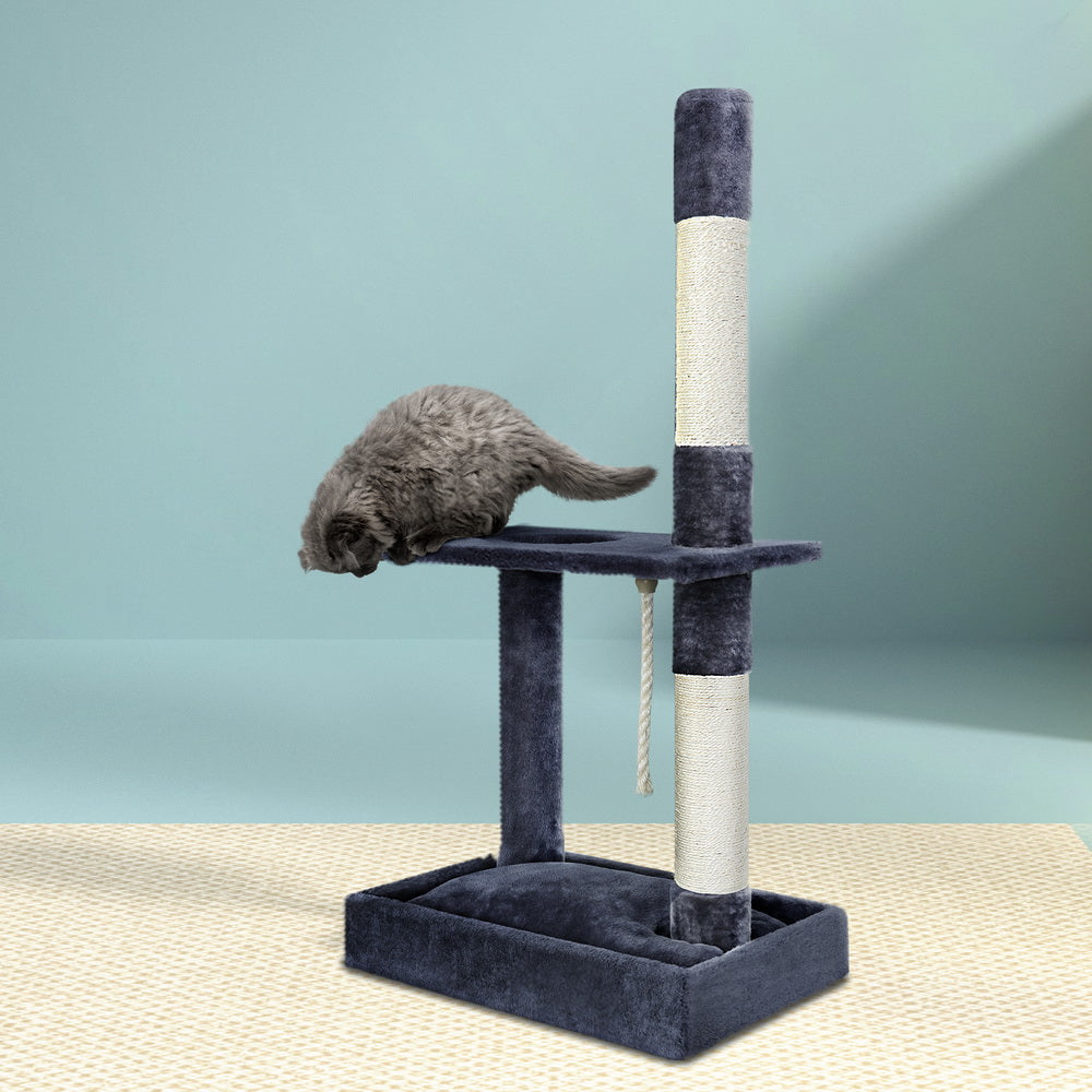 i.Pet Cat Tree 102cm Scratching Post Tower Scratcher Condo House Board Grey - Pet And Farm
