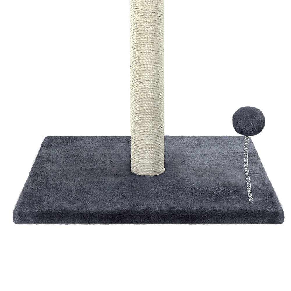 i.Pet Cat Tree Scratching Post Scratcher Tower Condo House Hanging toys Grey 105cm - Pet And Farm
