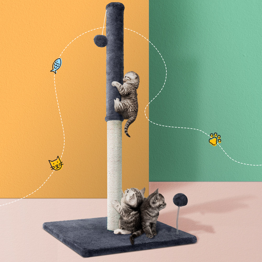i.Pet Cat Tree Scratching Post Scratcher Tower Condo House Hanging toys Grey 105cm - Pet And Farm