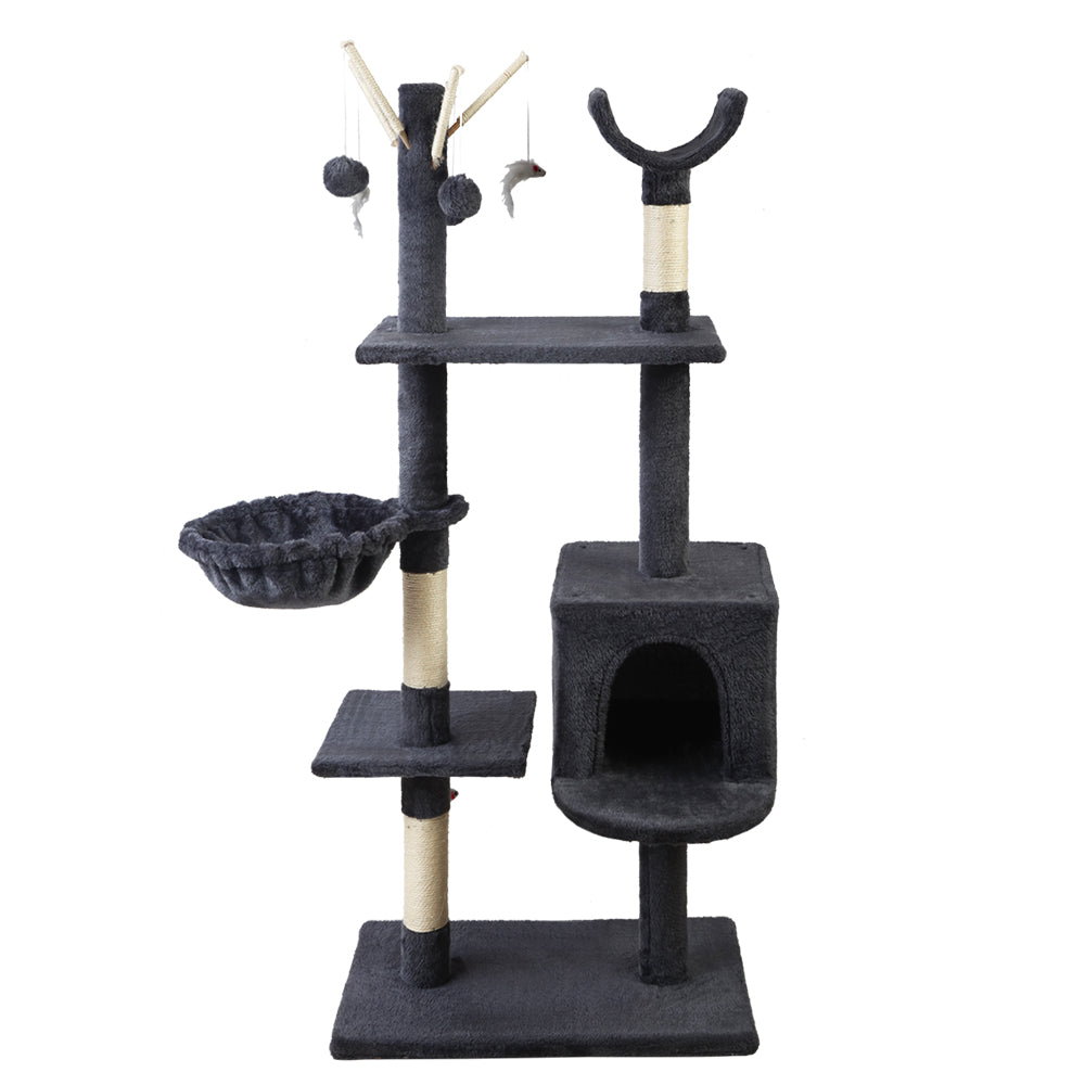 i.Pet Cat Tree 140cm Trees Scratching Post Scratcher Tower Condo House Furniture Wood - Pet And Farm