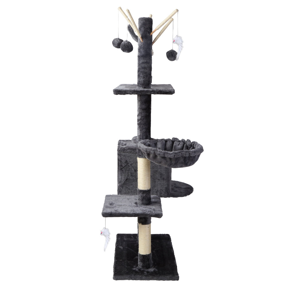 i.Pet Cat Tree 140cm Trees Scratching Post Scratcher Tower Condo House Furniture Wood - Pet And Farm