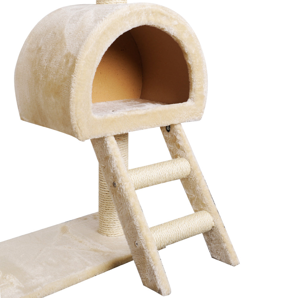 i.Pet Cat Tree Trees Scratching Post Scratcher Condo Tower House Bed Beige 100cm - Pet And Farm