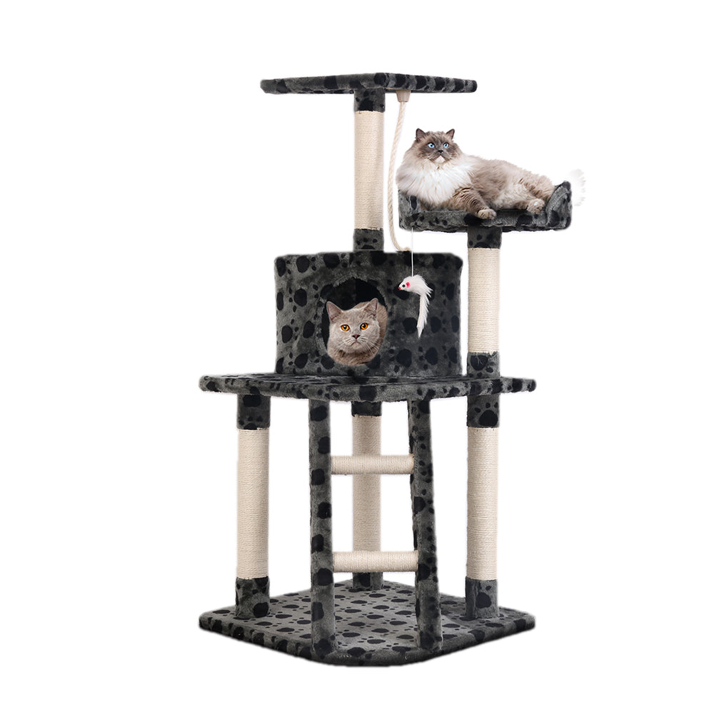 i.Pet Cat Tree 120cm Tower Scratching Post Scratcher Trees Bed Wood Condo Toys Bed - Pet And Farm