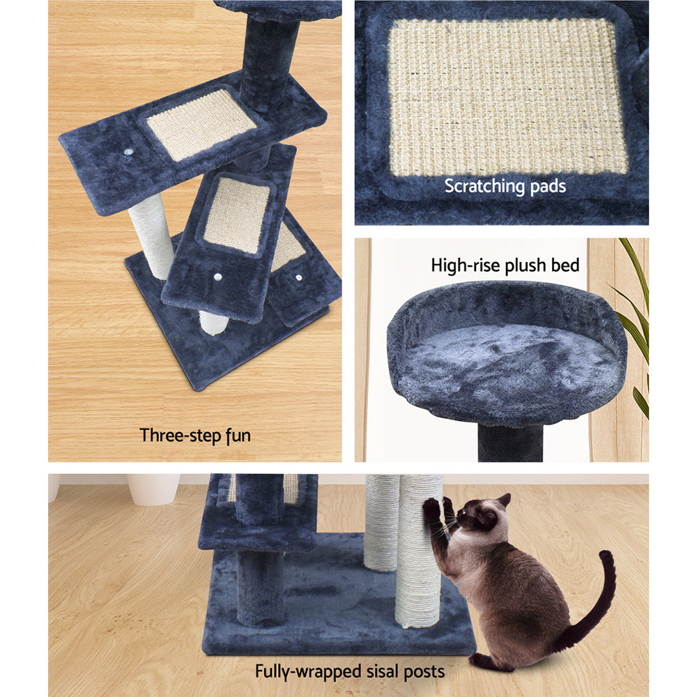i.Pet Cat Tree 100cm Trees Scratching Post Scratcher Tower Condo House Furniture Wood Steps - Pet And Farm