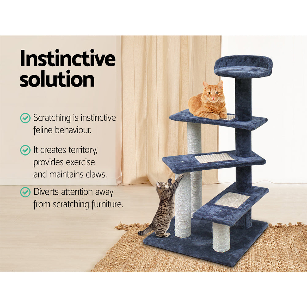 i.Pet Cat Tree 100cm Trees Scratching Post Scratcher Tower Condo House Furniture Wood Steps - Pet And Farm