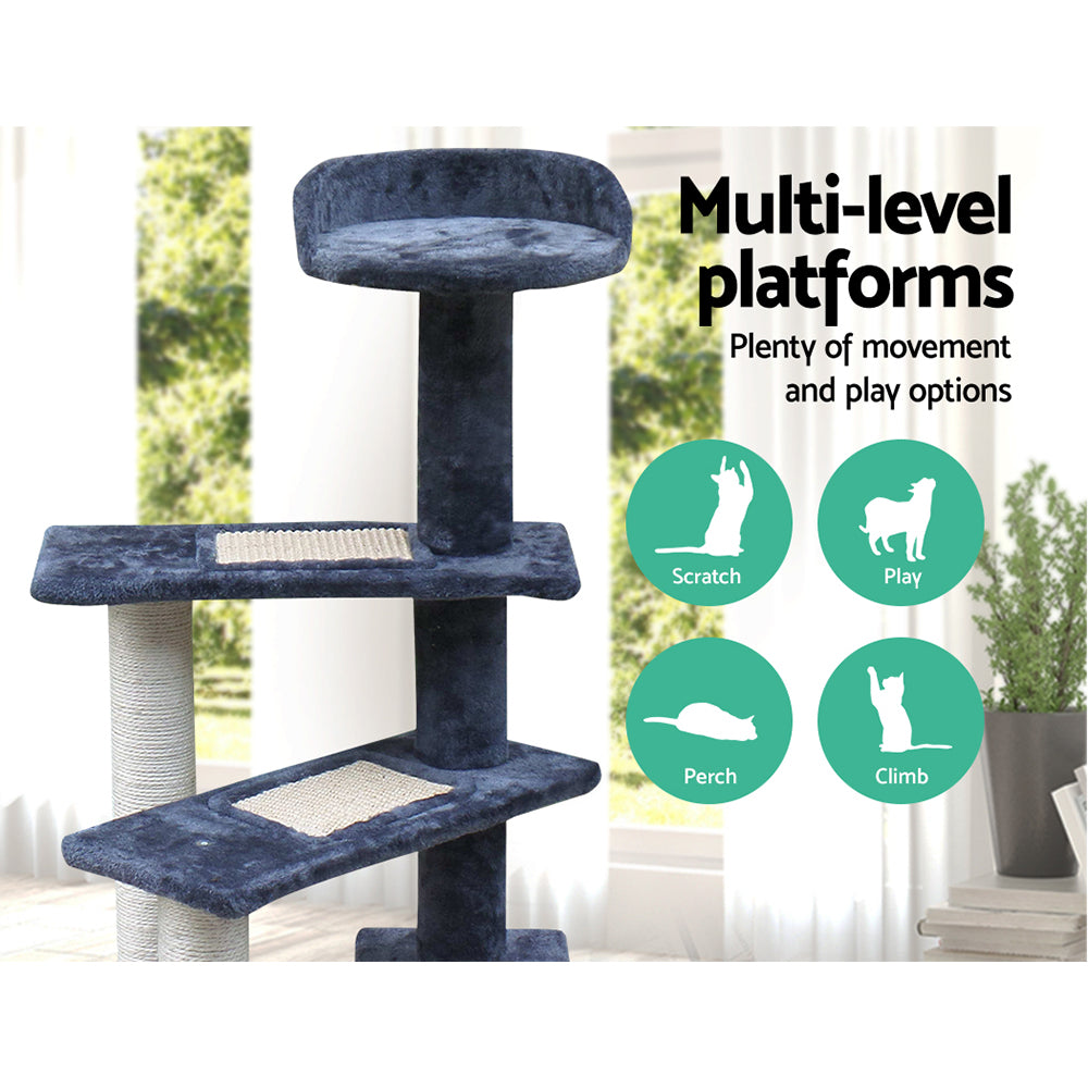 i.Pet Cat Tree 100cm Trees Scratching Post Scratcher Tower Condo House Furniture Wood Steps - Pet And Farm